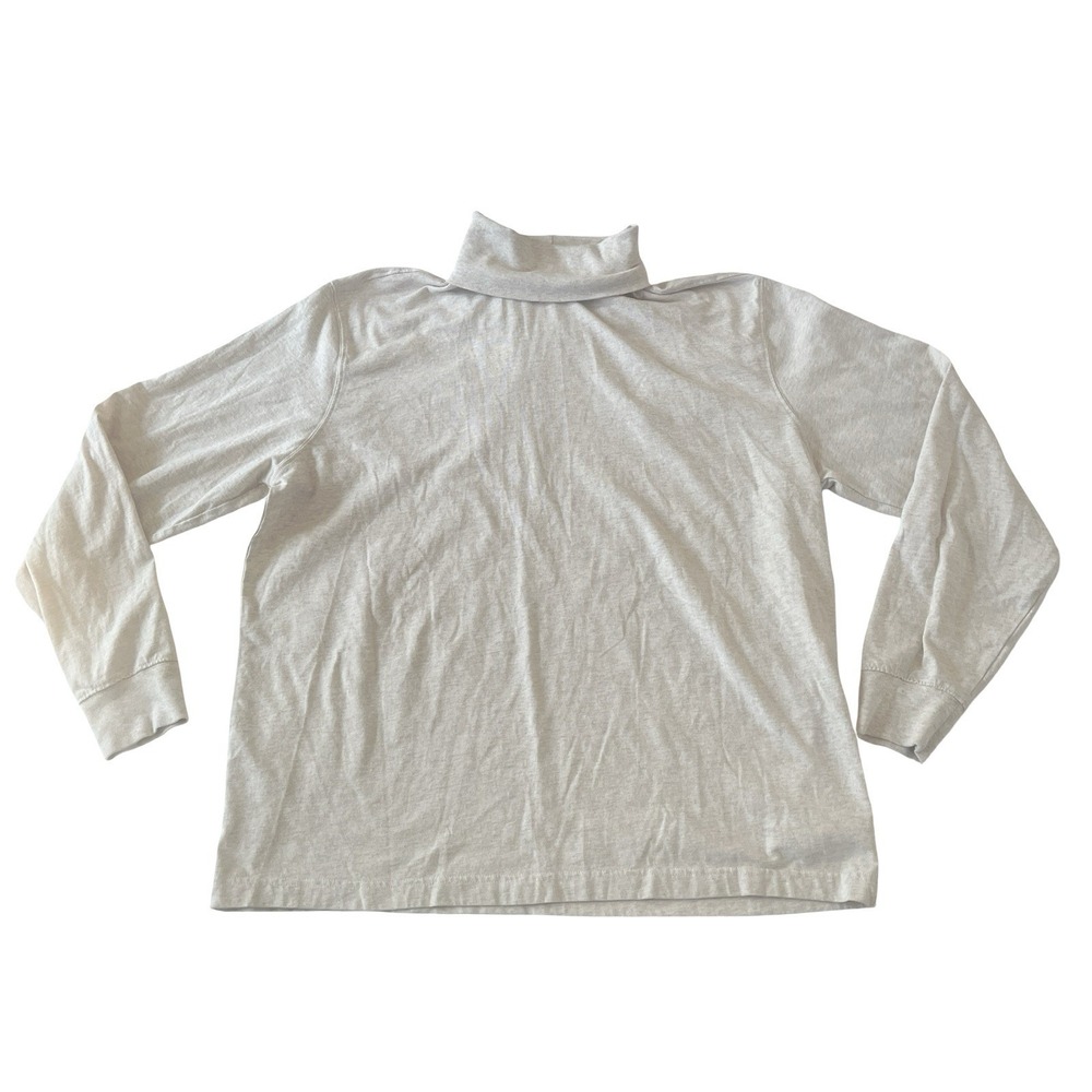 Lands' End Men's Size L 42-44 Mock‎ Neck Super-T Cream Beige Cotton